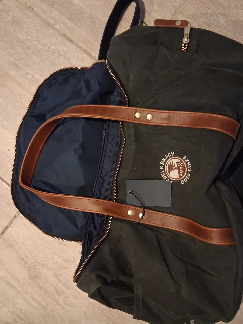 Hudson Sutler Heritage Weekender - Waxed Hunter green/ Brown Pebble Beach Gold